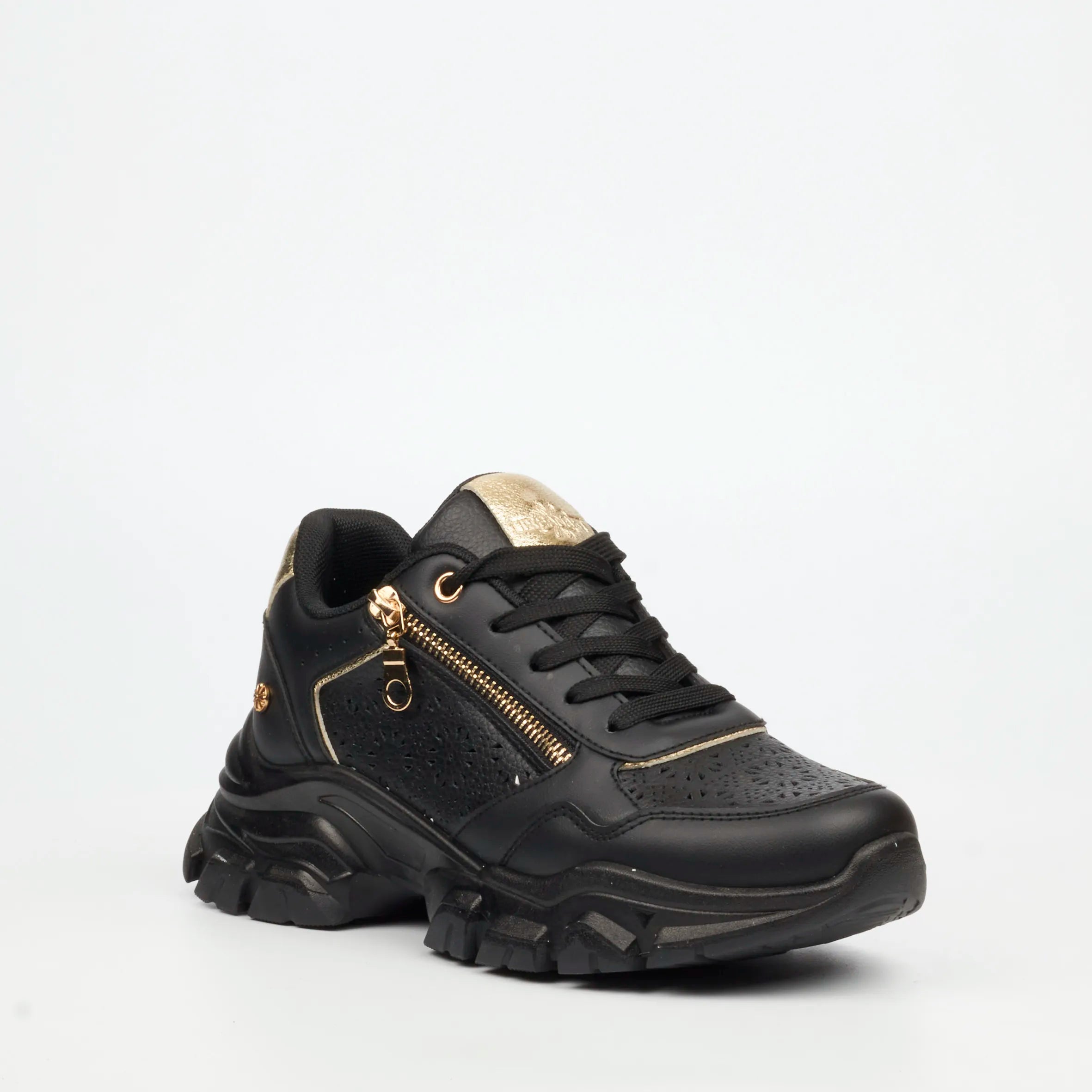 Urbanart Britney 7 Faux Leather Sneaker - Black (Ladies)