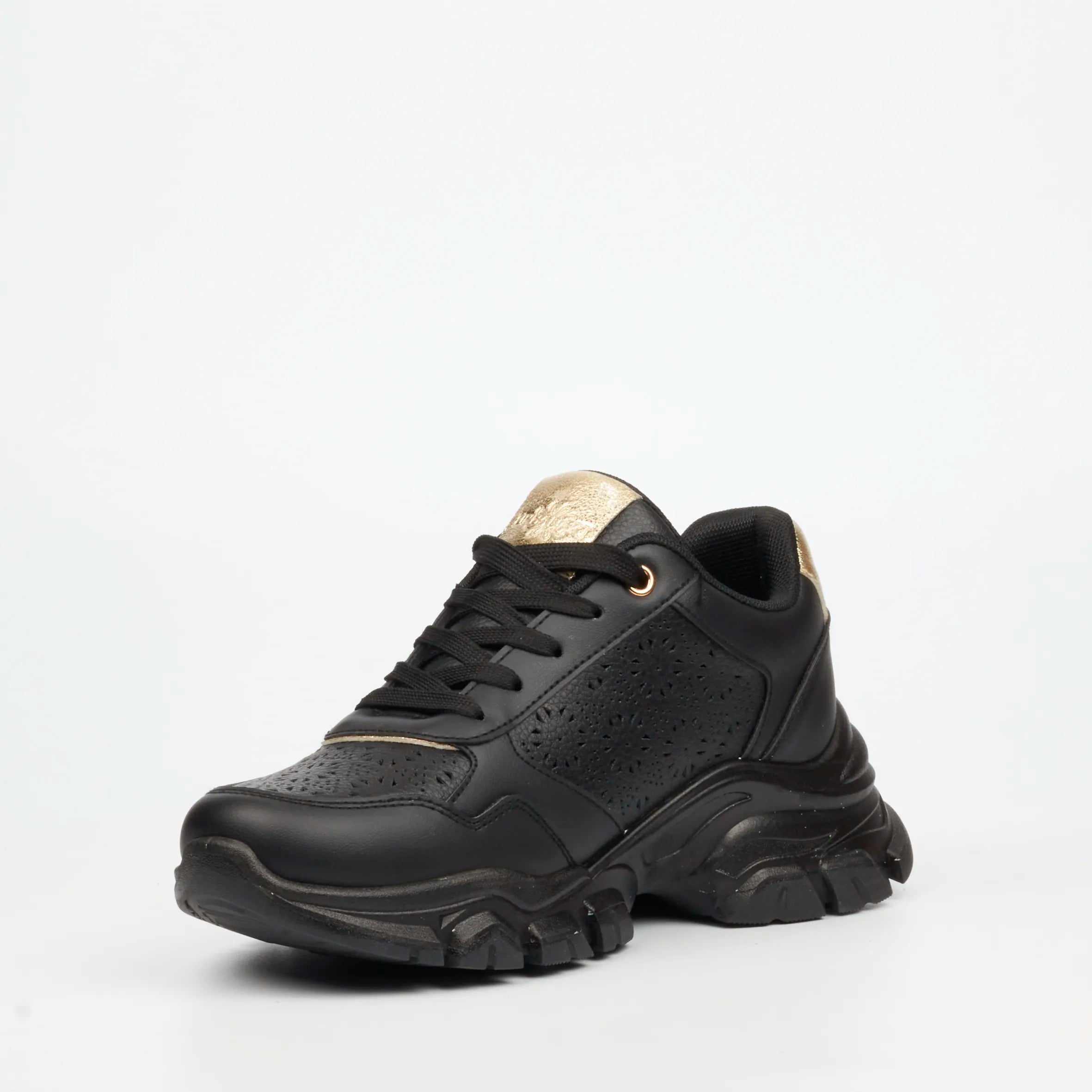 Urbanart Britney 7 Faux Leather Sneaker - Black (Ladies)