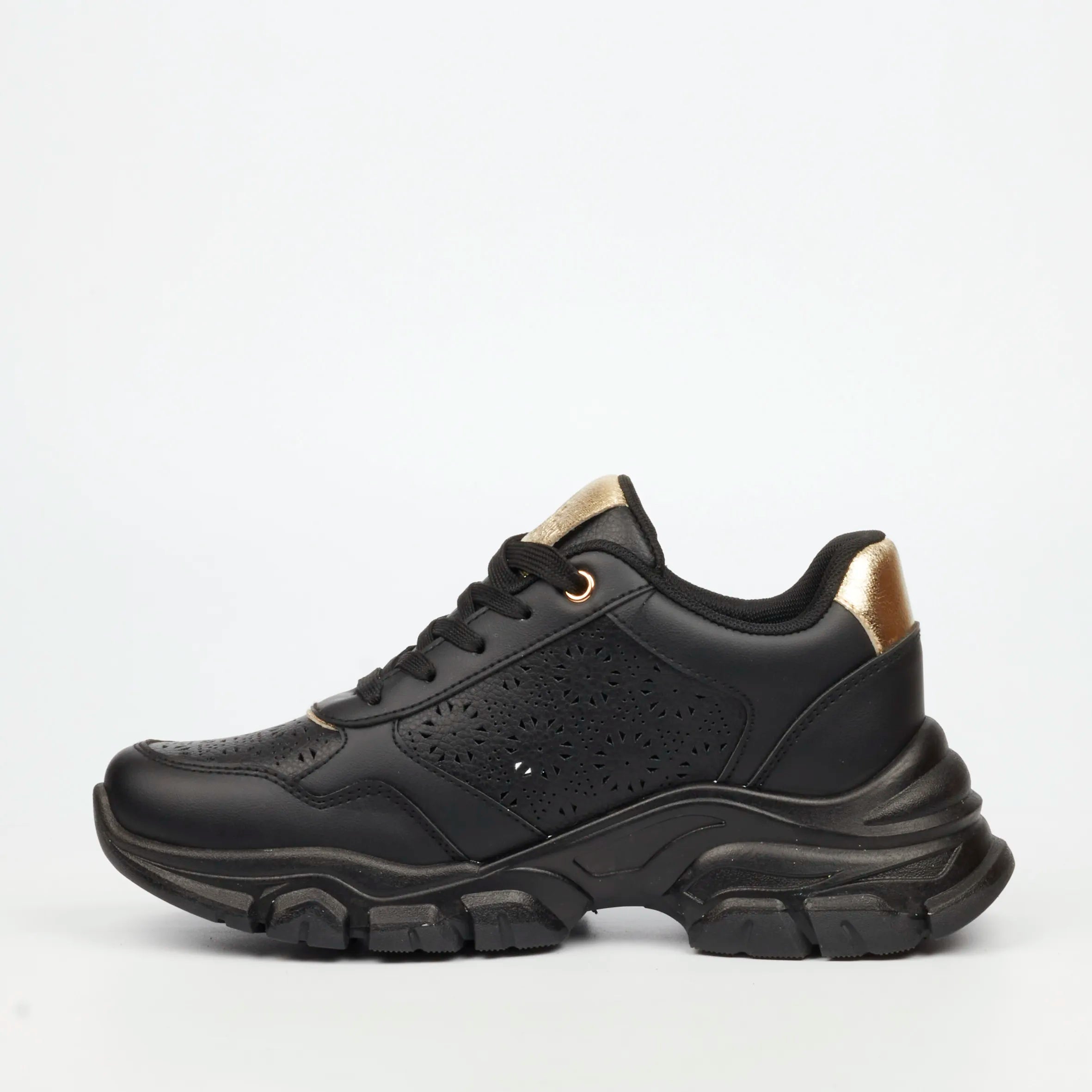 Urbanart Britney 7 Faux Leather Sneaker - Black (Ladies)