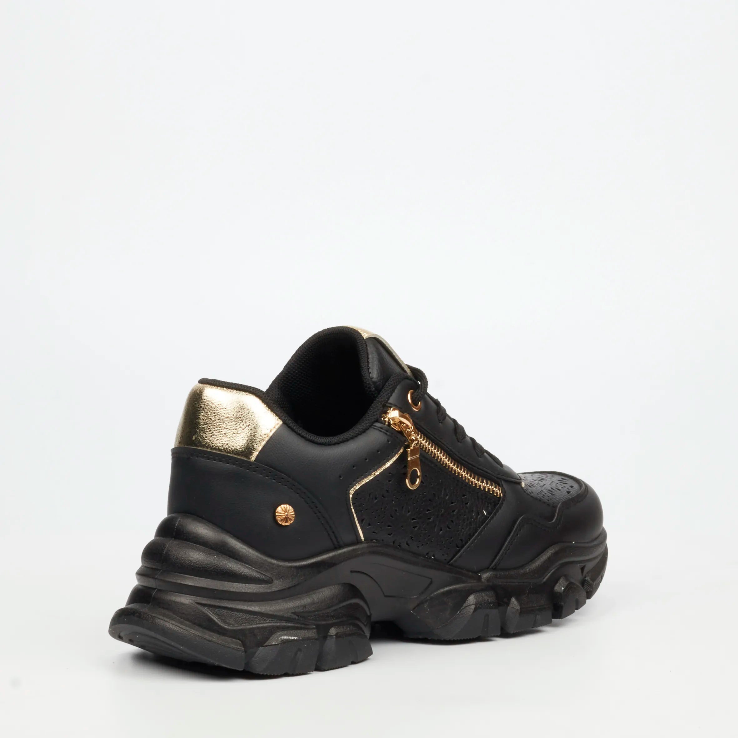 Urbanart Britney 7 Faux Leather Sneaker - Black (Ladies)