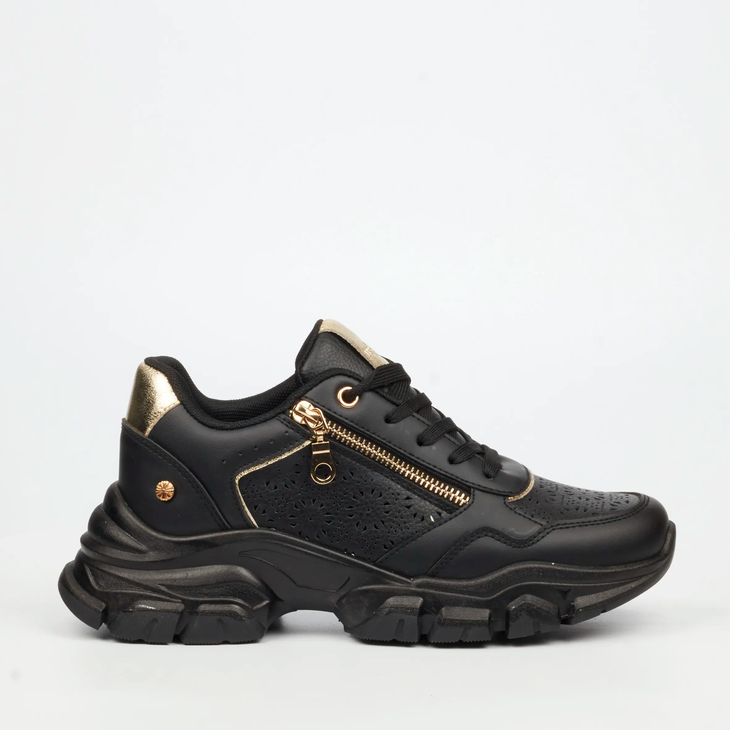 Urbanart Britney 7 Faux Leather Sneaker - Black (Ladies)