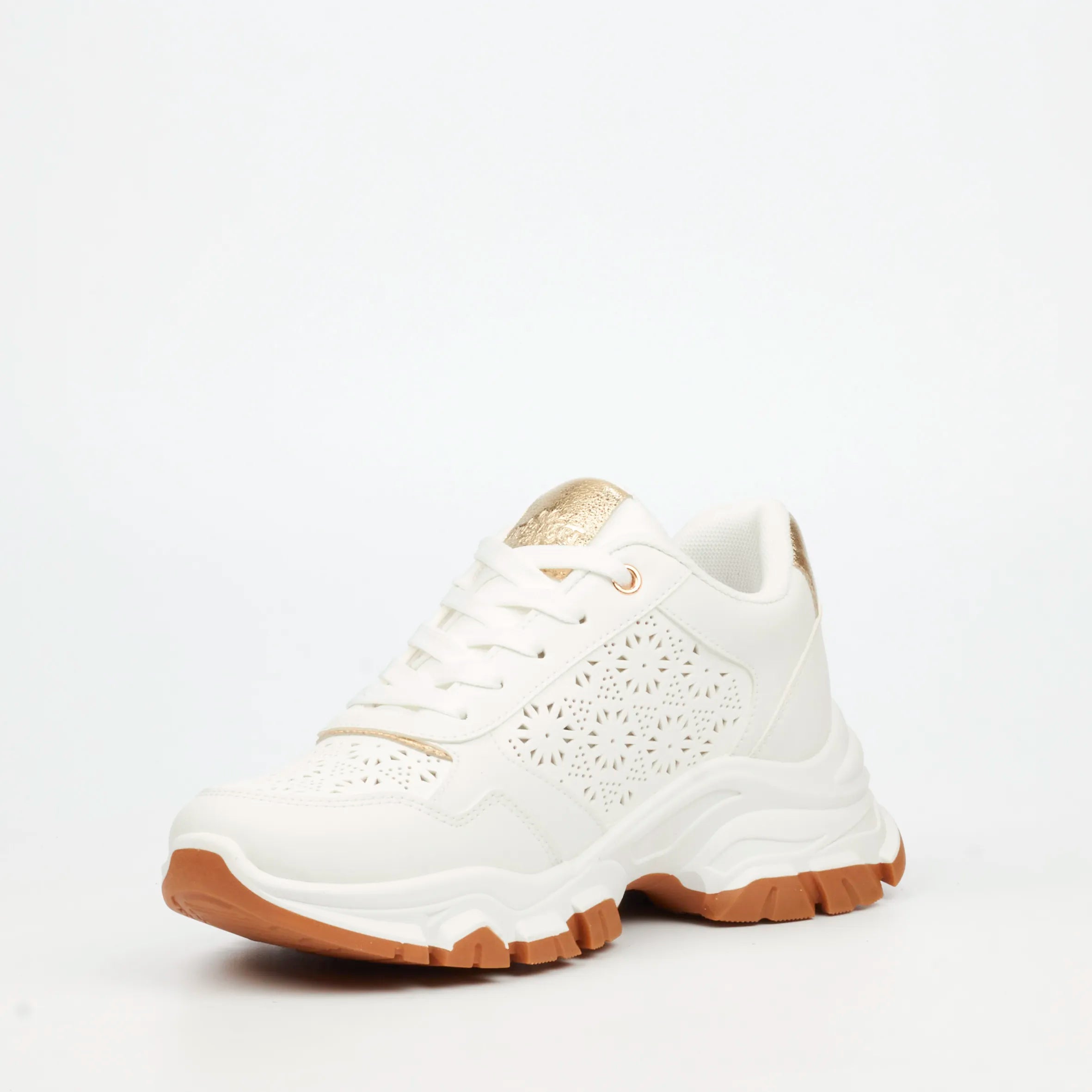 Urbanart Britney 7 Faux Leather Sneaker - White (Ladies)