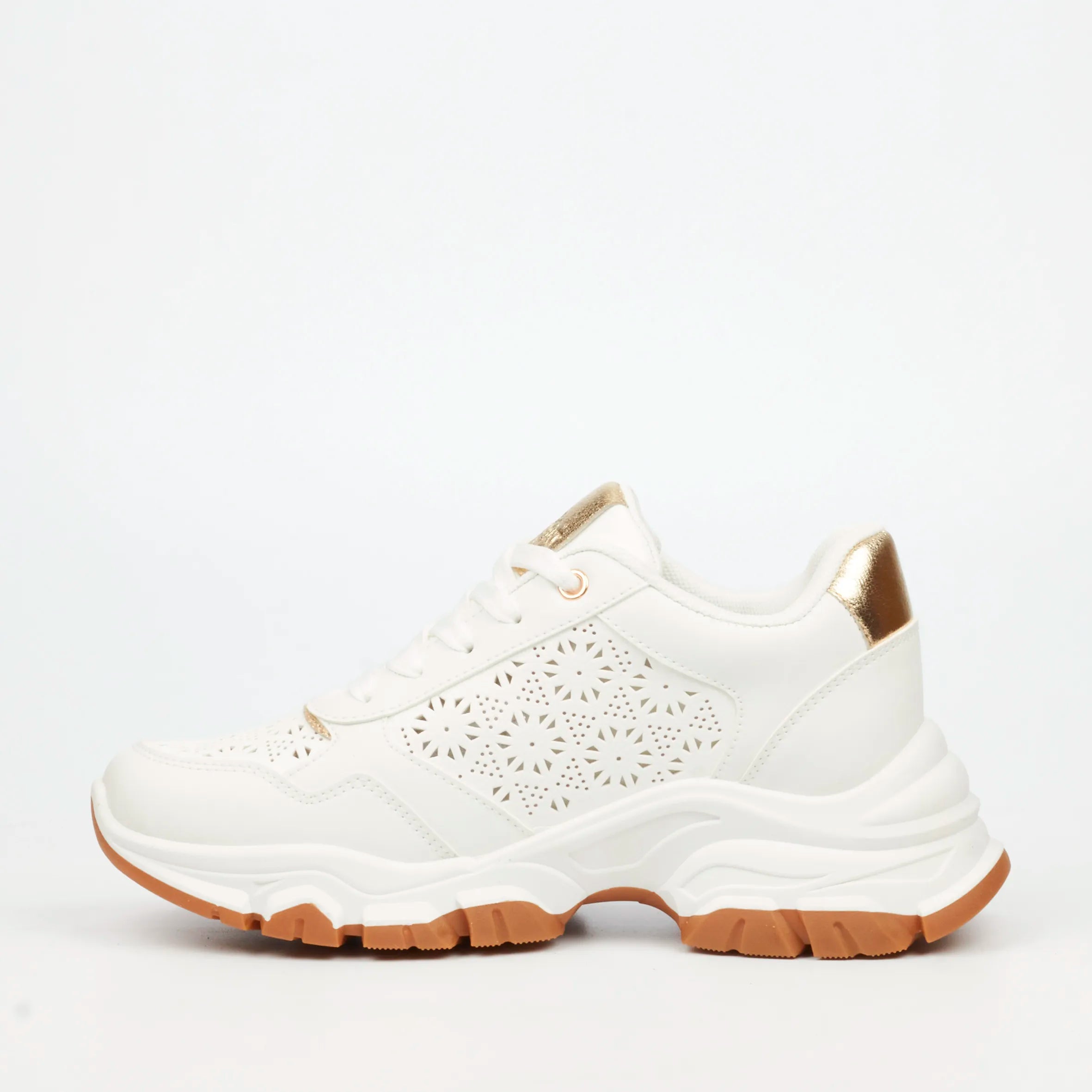 Urbanart Britney 7 Faux Leather Sneaker - White (Ladies)