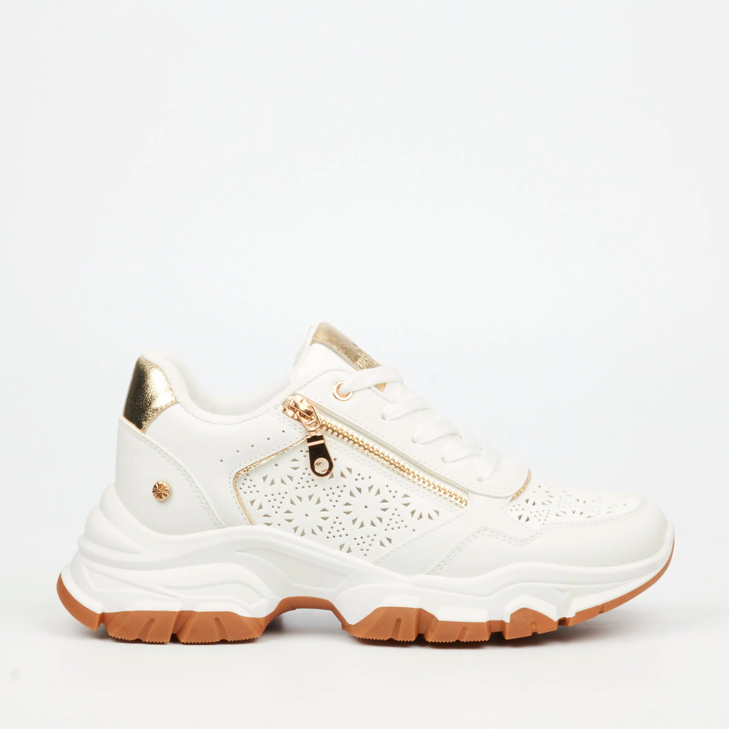 Urbanart Britney 7 Faux Leather Sneaker - White (Ladies)