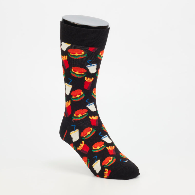 Happy Socks Burger & Chips Sock - Black accessories External   