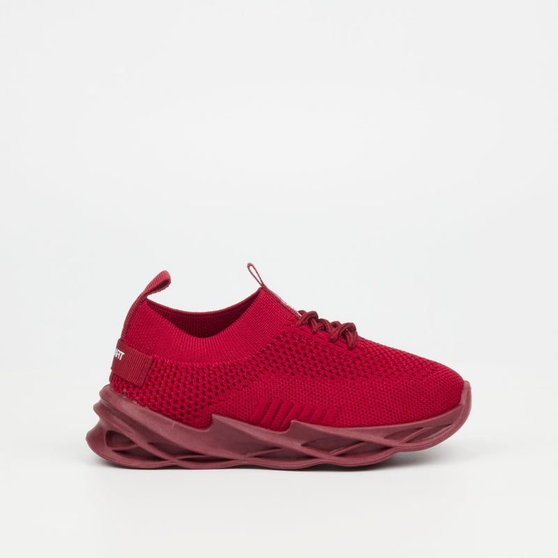 Urbanart Buzz 5 Knit Sneaker - Red (kids) footwear UBRT   