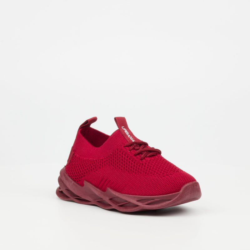 Urbanart Buzz 5 Knit Sneaker - Red (kids) footwear UBRT   