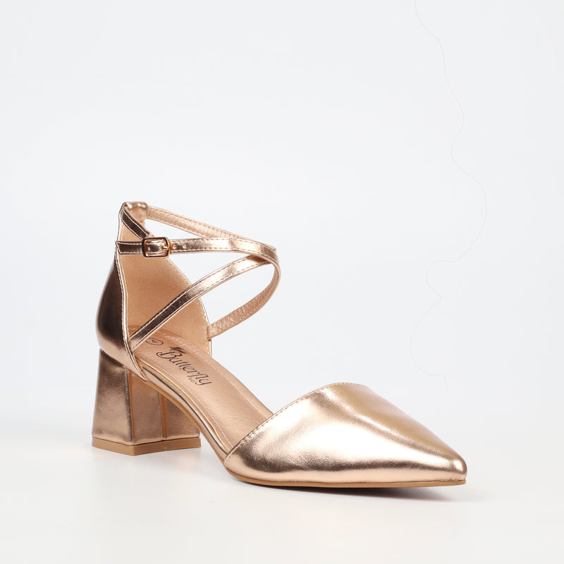 Butterfly Feet Caley 1 Heel - Rose Gold footwear Butterfly Feet   