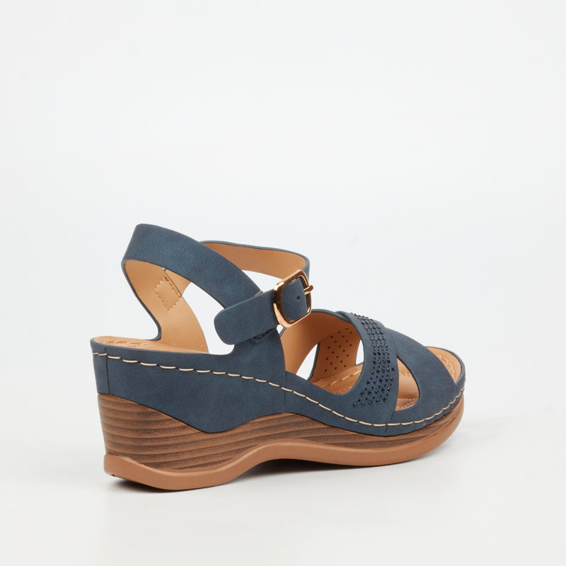 Butterfly Classics Carmine 1 Wedge - Navy footwear Butterfly Classics