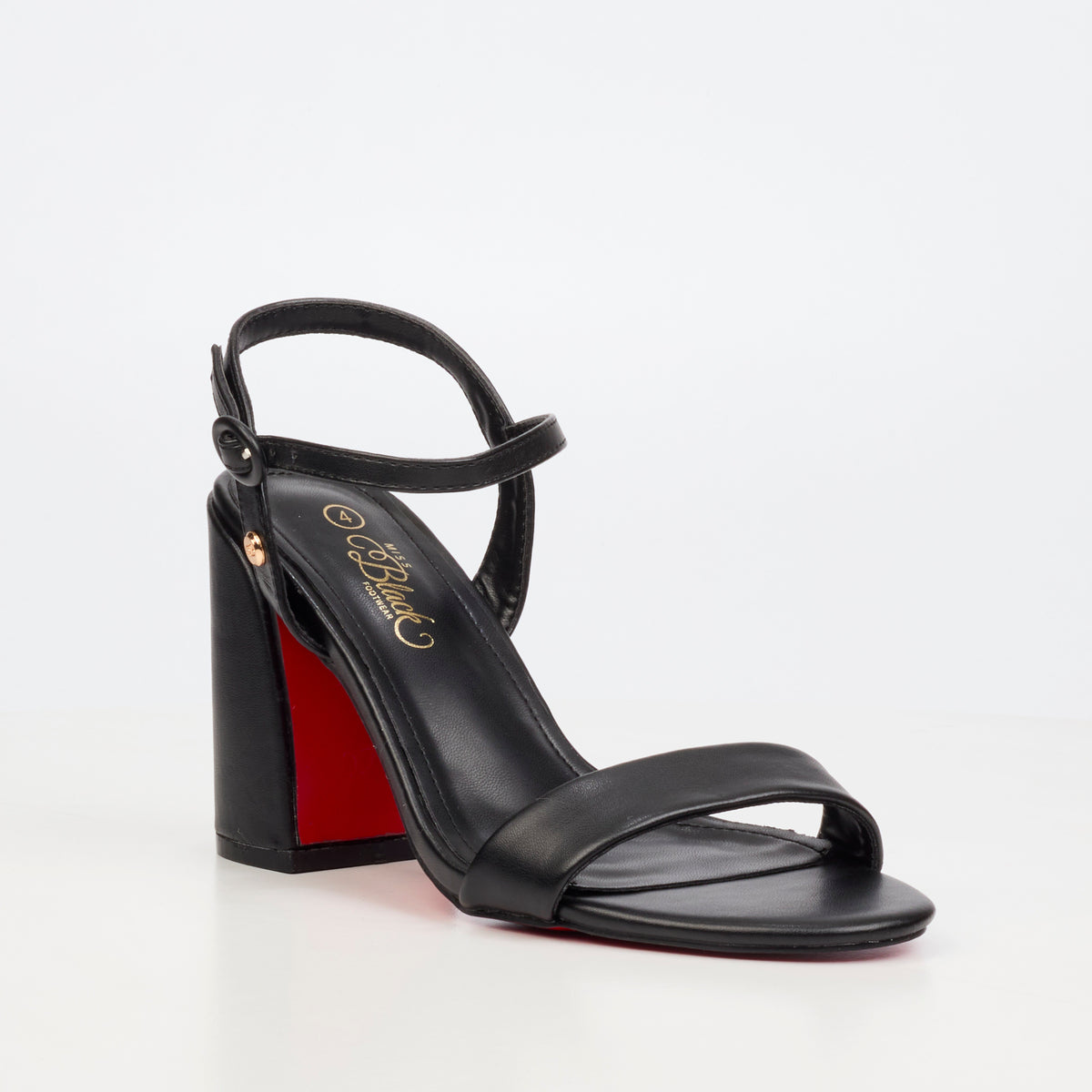 Miss Black Cassy 1 High Block Heel - Black footwear Miss Black