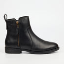 Nicci Tyler Cecilia 1 Genuine Smooth Leather Ankle Boot - Black footwear Nicci Tyler