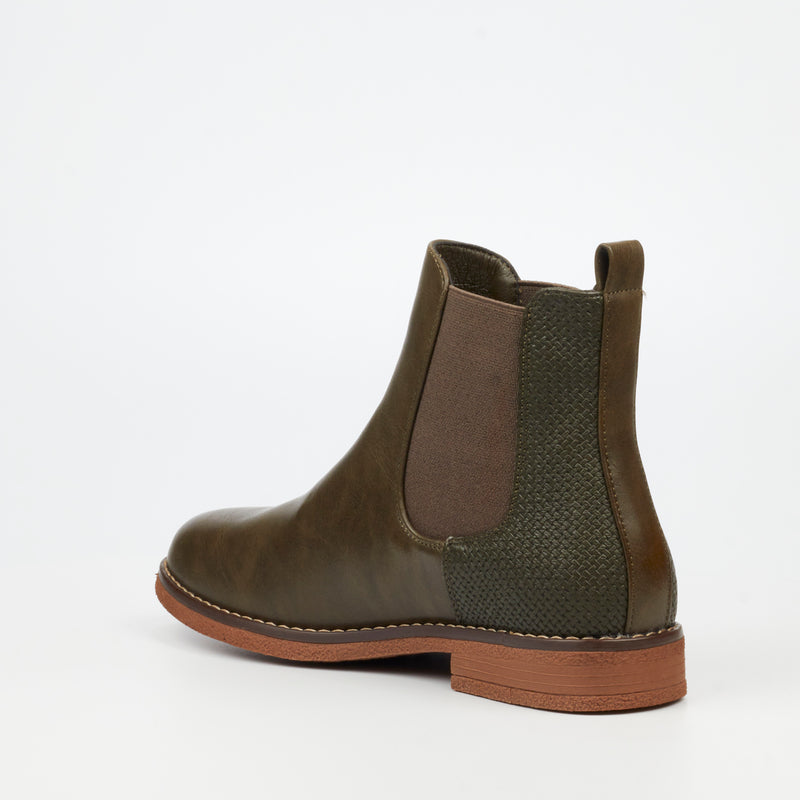 Butterfly Feet Celeste 4 Ankle Boot - Olive footwear Butterfly Feet