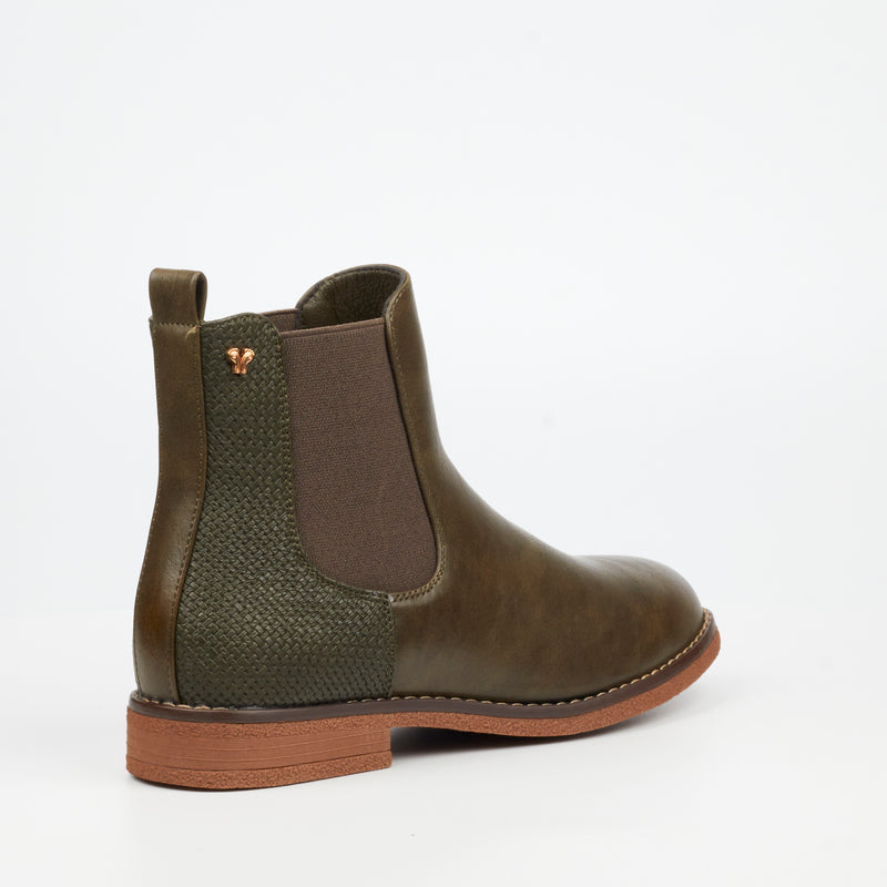 Butterfly Feet Celeste 4 Ankle Boot - Olive footwear Butterfly Feet