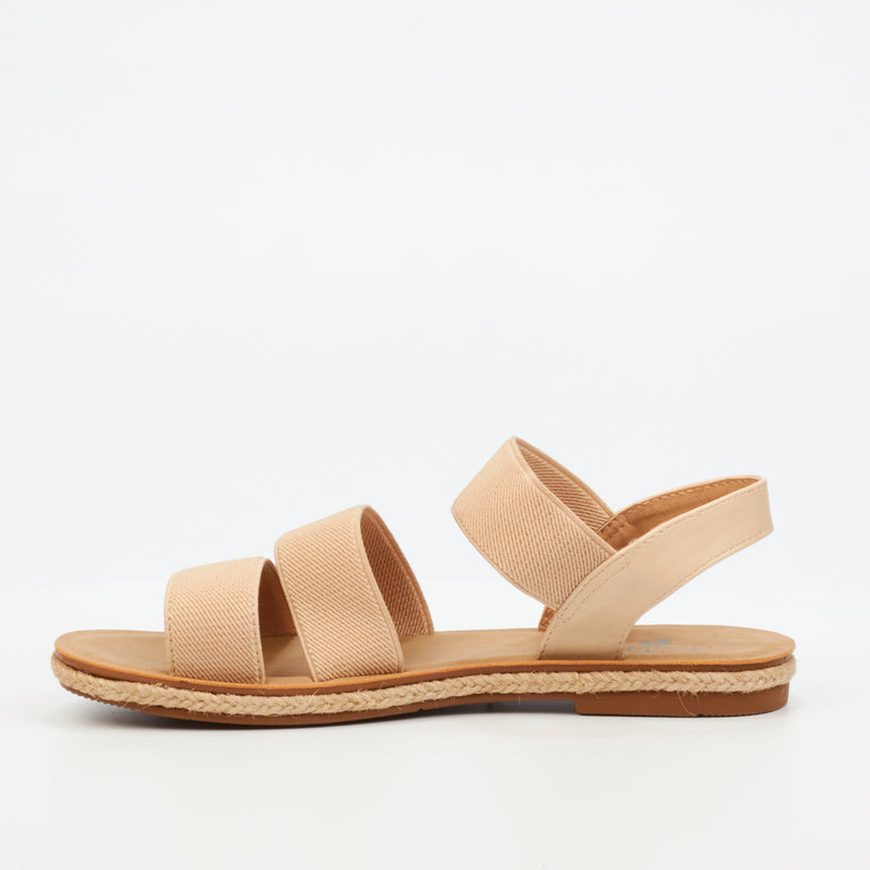 Butterfly Feet Celia 6 Flat Sandal - Beige footwear Butterfly Feet   