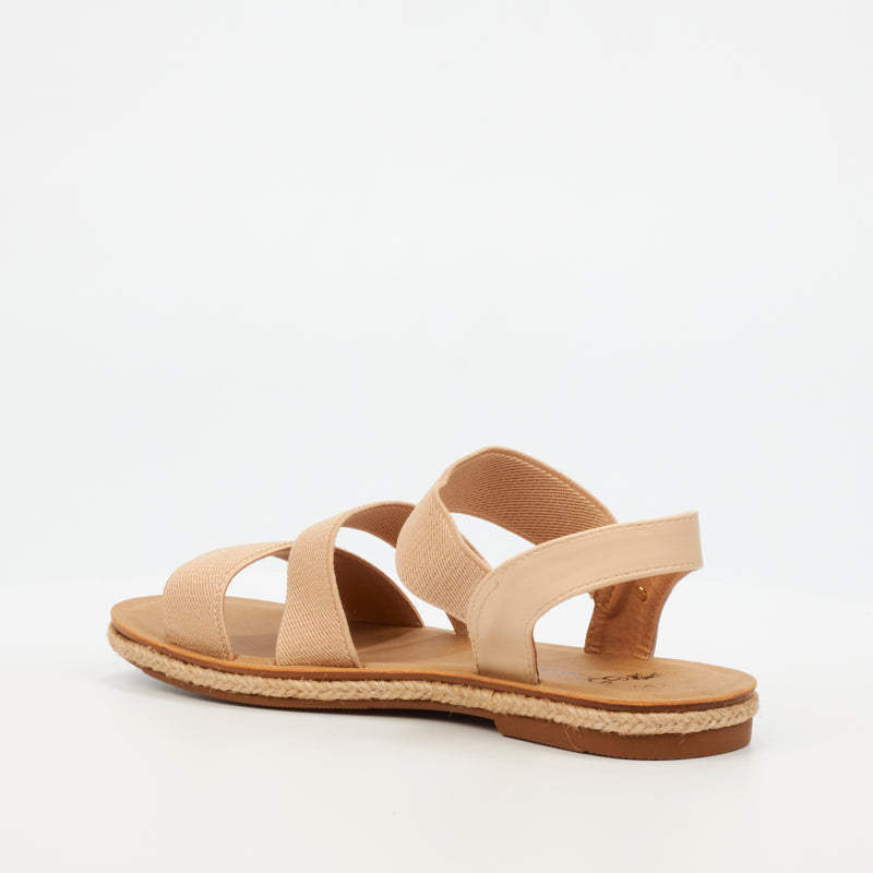 Butterfly Feet Celia 6 Flat Sandal - Beige footwear Butterfly Feet   