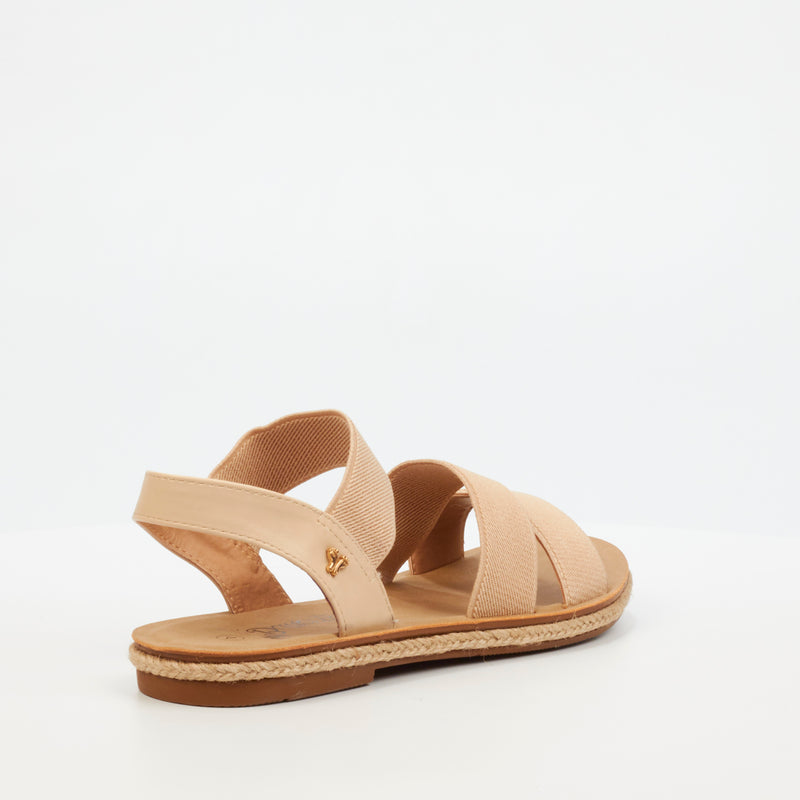 Butterfly Feet Celia 6 Flat Sandal - Beige footwear Butterfly Feet   