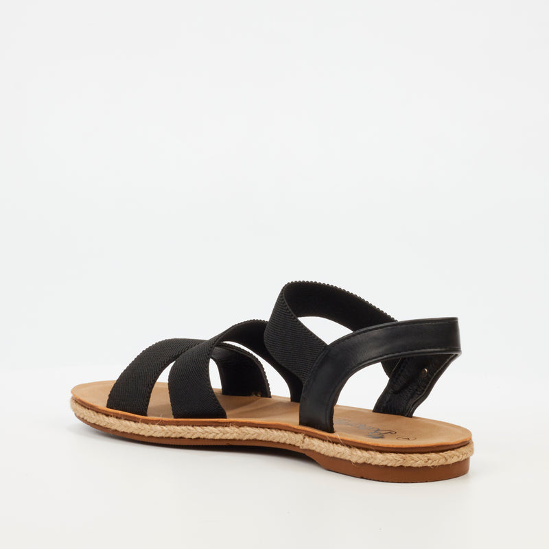 Butterfly Feet Celia 6 Flat Sandal - Black footwear Butterfly Feet   