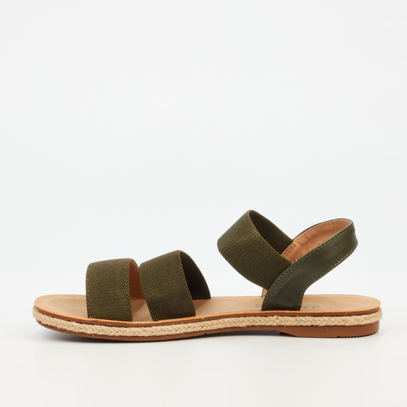 Butterfly Feet Celia 6 Flat Sandal - Olive footwear Butterfly Feet   