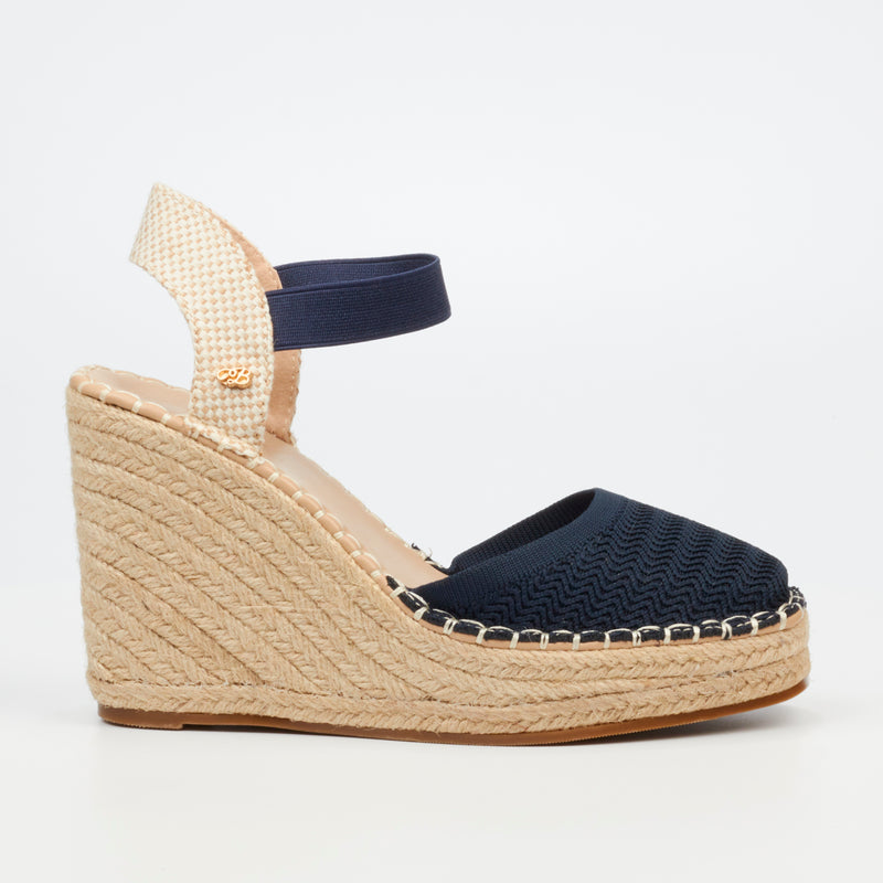 Miss Black Cello 1 Wedge - Navy footwear Miss Black   