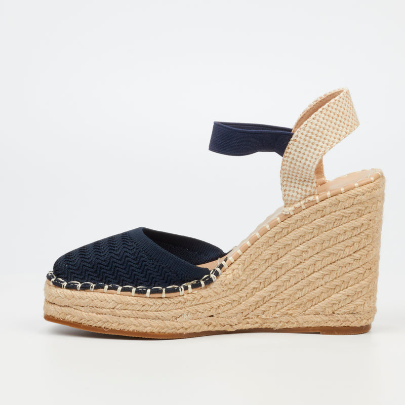 Miss Black Cello 1 Wedge - Navy footwear Miss Black   