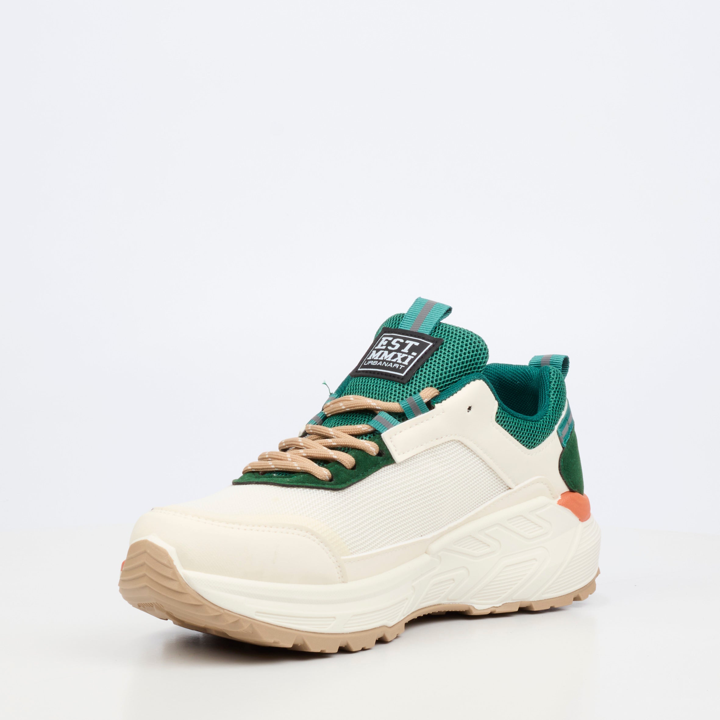 Urbanart Cessna 2 Nylon / Faux Wax Sneaker - Cream footwear Urbanart