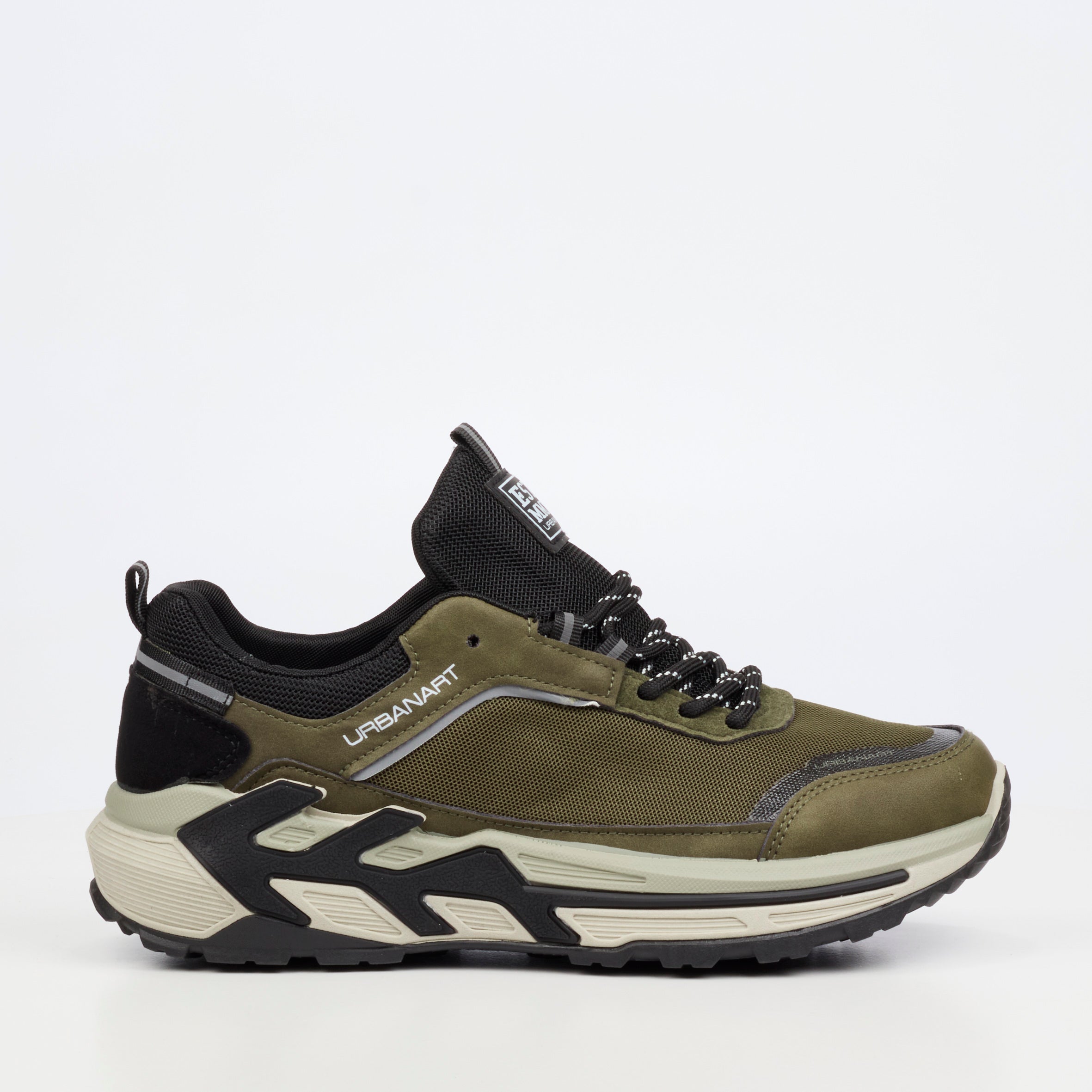 Urbanart Cessna 2 Nylon / Faux Wax Sneaker - Olive footwear Urbanart