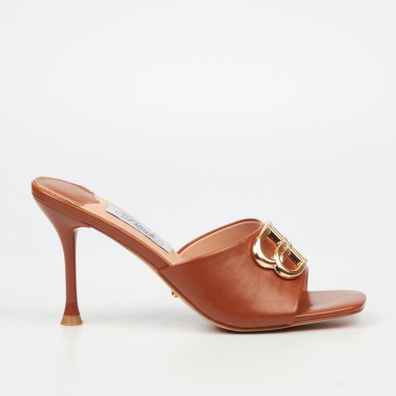 Miss Black Chanel 3 Heel - Tan