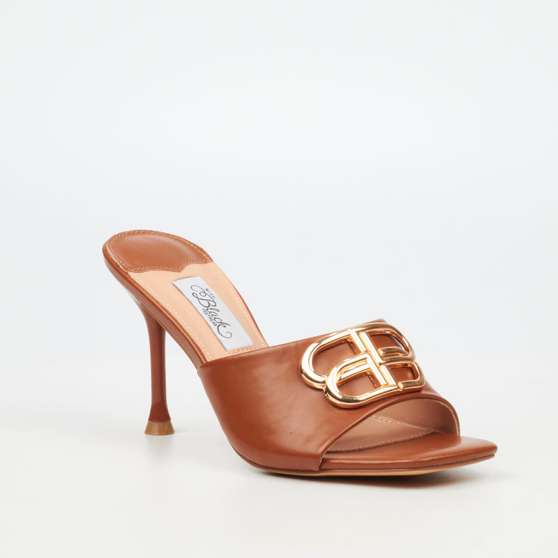 Miss Black Chanel 3 Heel - Tan