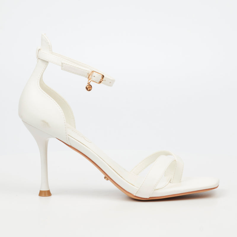 Miss Black Chanel 4 Heel - White