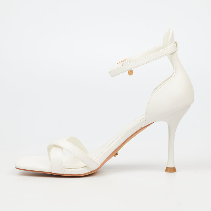 Miss Black Chanel 4 Heel - White