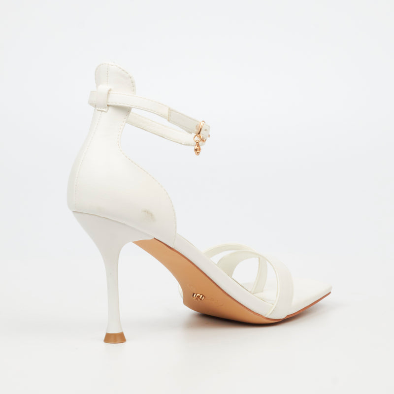 Miss Black Chanel 4 Heel - White
