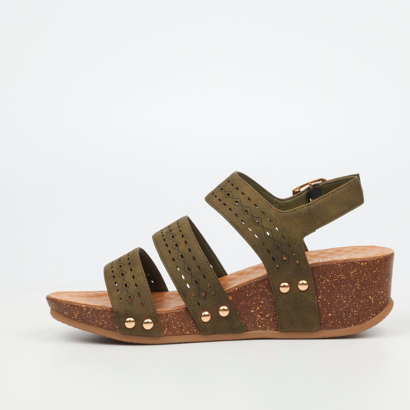 Butterfly Feet Cheyan 2 Wedge - Olive footwear Butterfly Feet