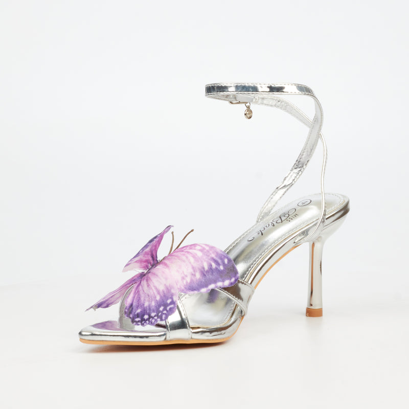 Miss Black Chrysalis 1 Heel - Silver
