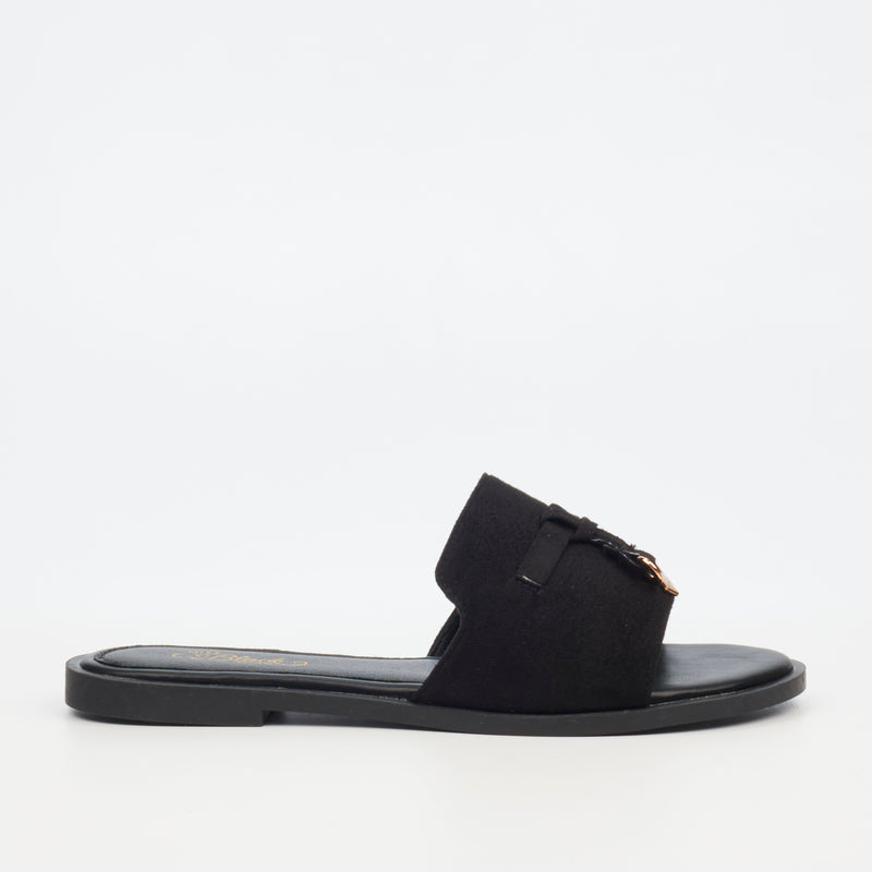 MIss Black Cilantro 1 Flat Sandal - Black footwear Miss Black   