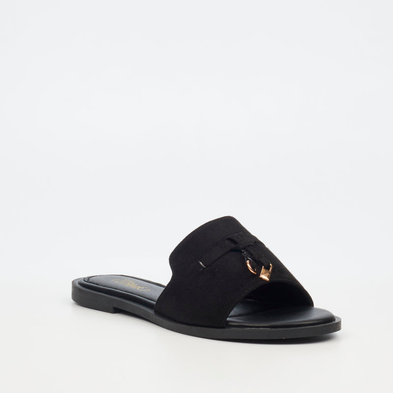 MIss Black Cilantro 1 Flat Sandal - Black footwear Miss Black   