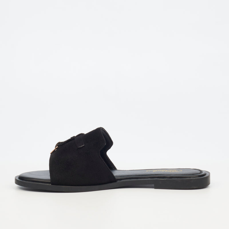 MIss Black Cilantro 1 Flat Sandal - Black footwear Miss Black   