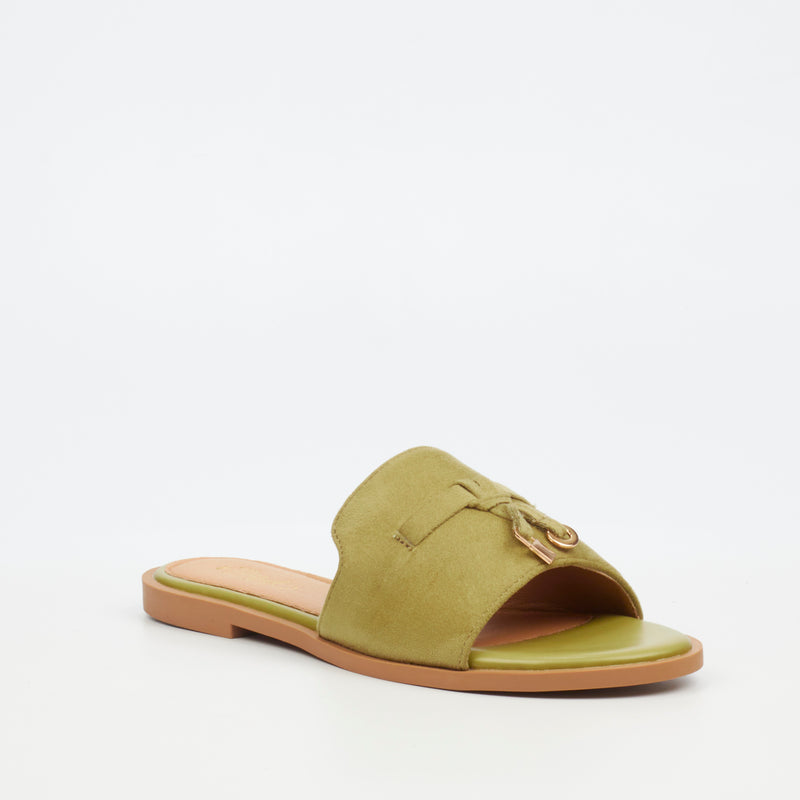 Miss Black Cilantro 1 Flat Sandal - Green footwear Miss Black   