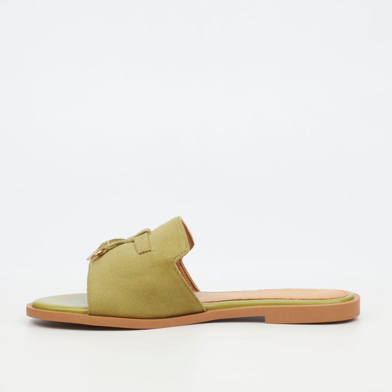 Miss Black Cilantro 1 Flat Sandal - Green footwear Miss Black   