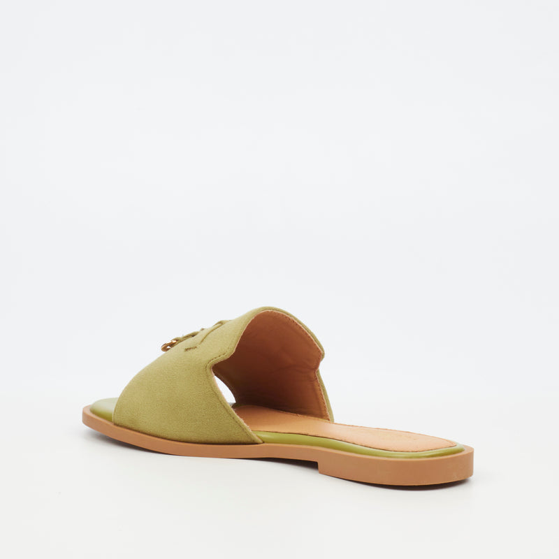 Miss Black Cilantro 1 Flat Sandal - Green footwear Miss Black   