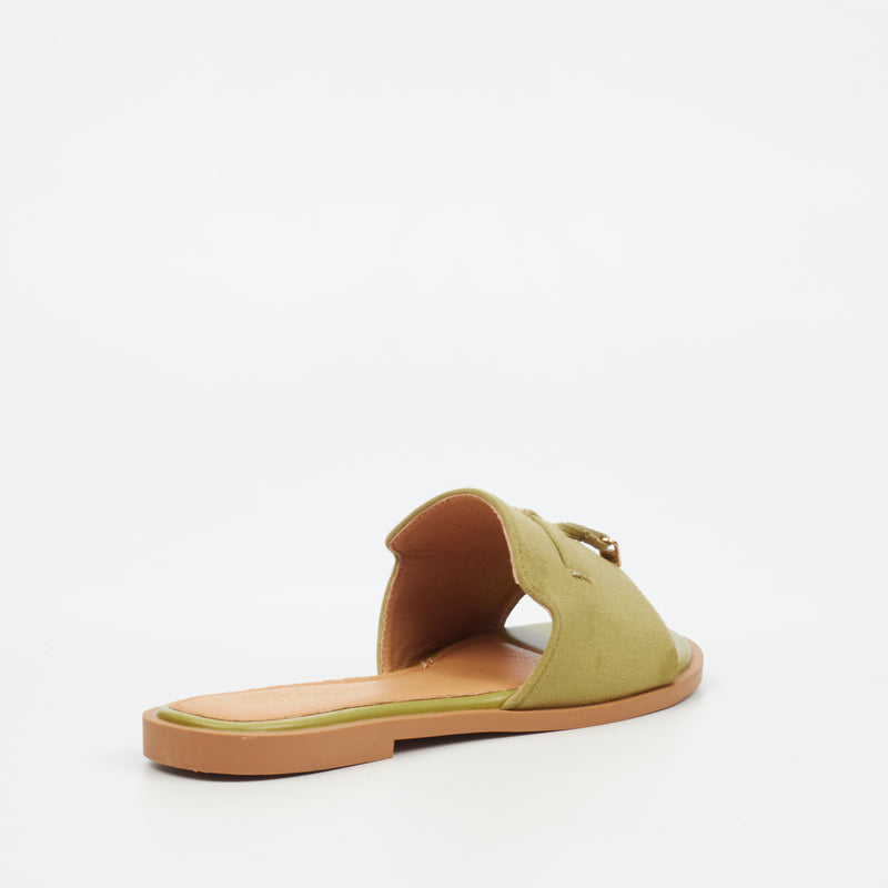 Miss Black Cilantro 1 Flat Sandal - Green footwear Miss Black   