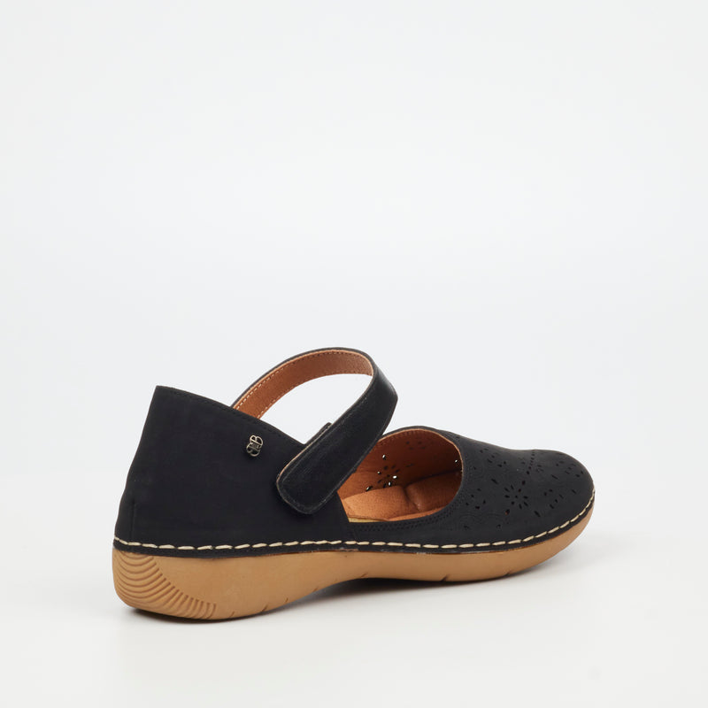 Butterfly Classics Cindi 1 Faux Nubuck Pump - Black footwear Butterfly Classics