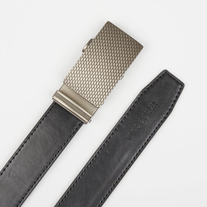 Mazerata Coburn 1 Faux Leather Belt - Black accessories Mazerata   