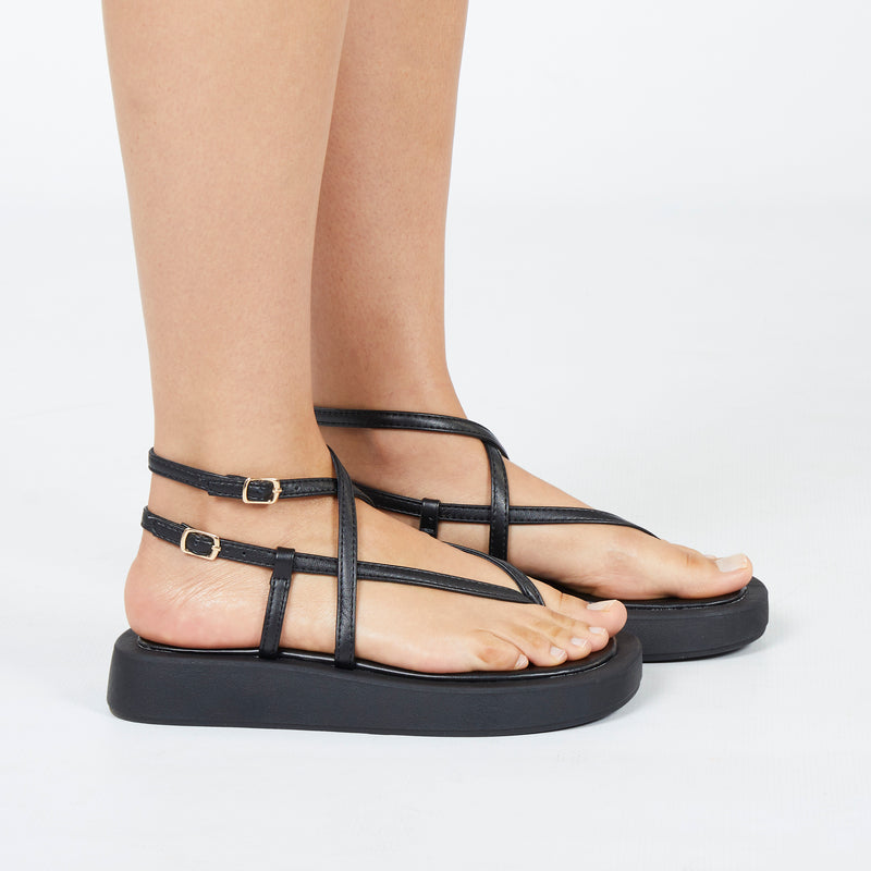 Viabeach Coconut 14 Flat Sandal - Black footwear Viabeach   