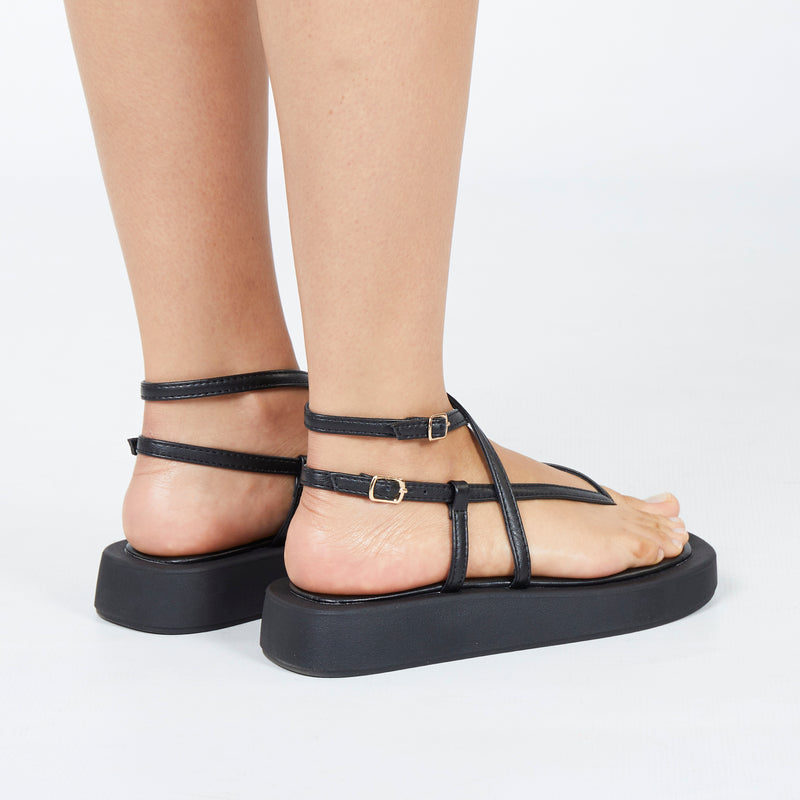 Viabeach Coconut 14 Flat Sandal - Black footwear Viabeach   