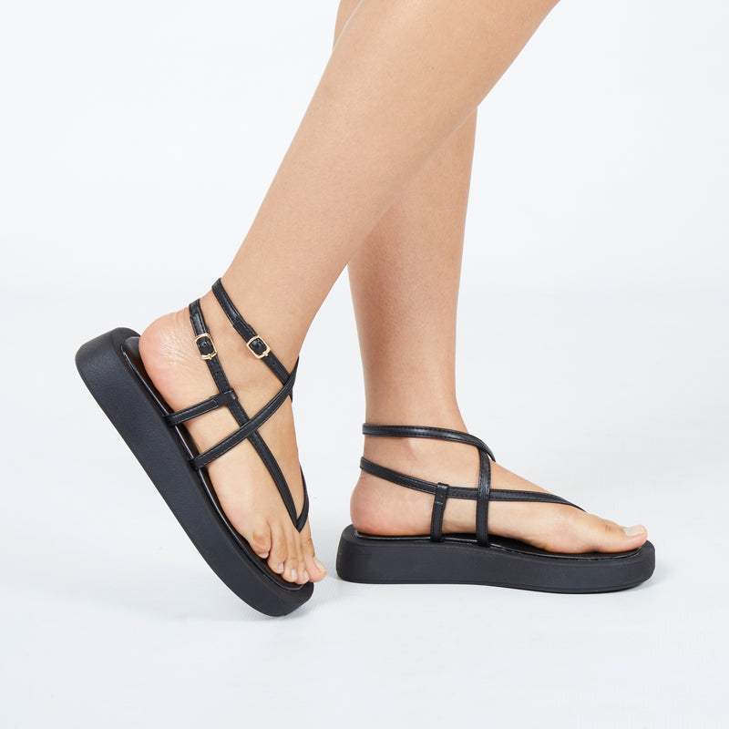 Viabeach Coconut 14 Flat Sandal - Black footwear Viabeach   