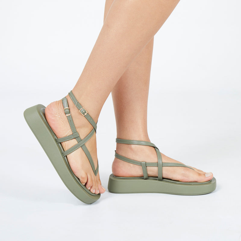 Viabeach Coconut 14 Flat Sandal - Khaki footwear Viabeach   