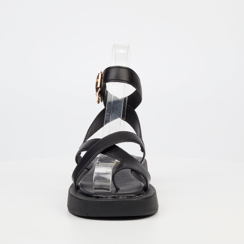 Viabeach Coconut 7 Flat Sandal - Black footwear Viabeach   