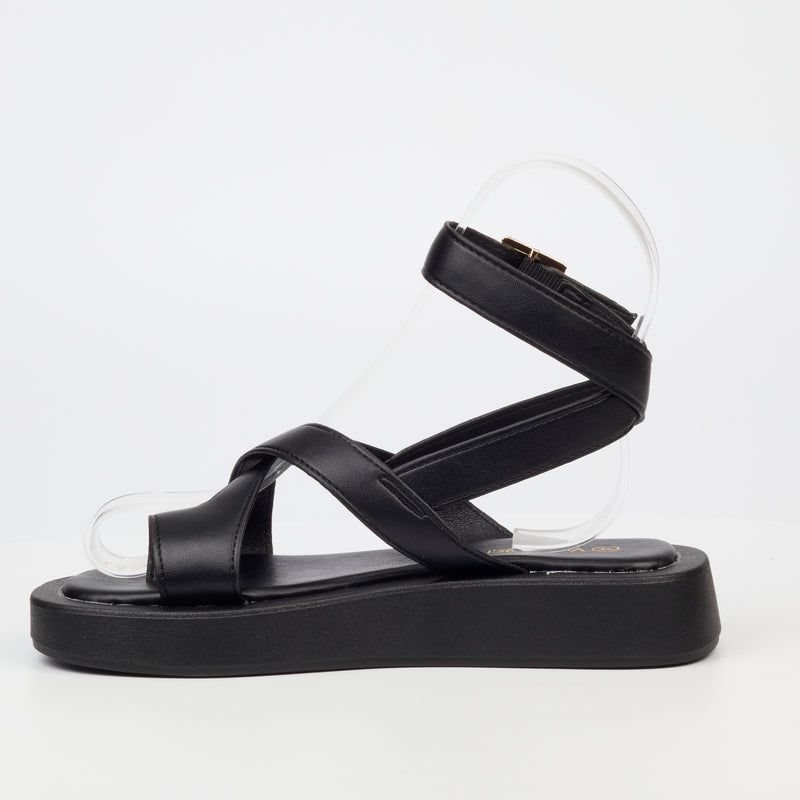 Viabeach Coconut 7 Flat Sandal - Black footwear Viabeach   