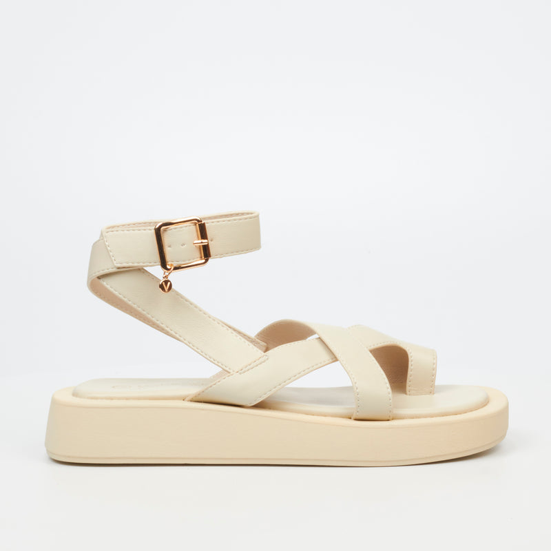 Viabeach Coconut 7 Flat Sandal - Bone footwear Viabeach   