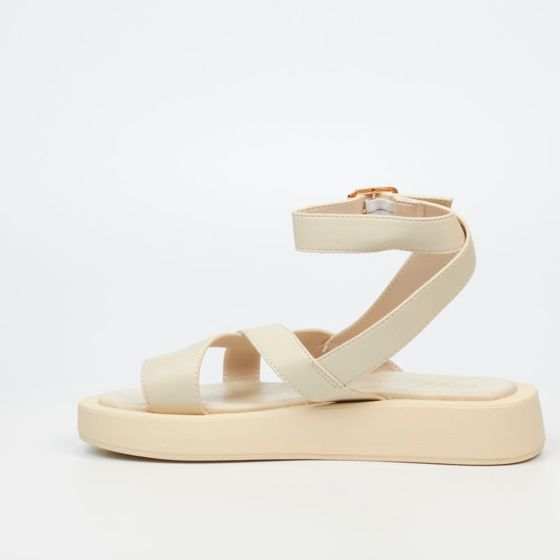 Viabeach Coconut 7 Flat Sandal - Bone footwear Viabeach   